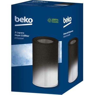 image BEKO, Filtre HEPA 13 de remplacement pour purificateur d'air ATP6100I, Élimine le pollen, la poussière, les poils d'animaux et autres allergènes, Pièces et accessoires pour purificateur d'air