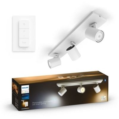 image Philips White Ambiance RUNNER Spot barre tube 3x5.5W - Blanc (télécommande incluse), compatible Bluetooth, fonctionne avec Alexa, Google Assistant et Apple Homekit