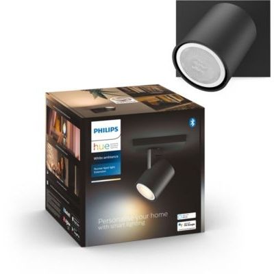 image Philips Hue White Ambiance RUNNER Spot 1x5.5W extension - Noir (télécommande non incluse), compatible Bluetooth, fonctionne avec Alexa, Google Assistant et Apple Homekit, 1 Unité (Lot de 1)