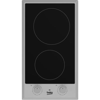 image Beko Plaque de cuisson électrique HDCC 32200 X - Vitrocéramique - Largeur : 22,8 cm - Cadre en acier inoxydable - 6 niveaux de cuisson
