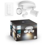 image produit Philips Hue White Ambiance Adore Spot Plafonnier Spirale 3X5,5W Salle de Bain - Blanc (Télécommande Incluse), Compatible Bluetooth - livrable en France