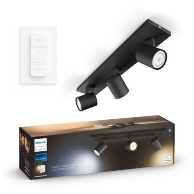 image Philips White Ambiance RUNNER Spot barre tube 3x5.5W - Noir (télécommande incluse), compatible Bluetooth, fonctionne avec Alexa, Google Assistant et Apple Homekit