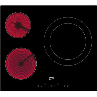 image Beko HIC63402T plaque Intégré Céramique Noir - Plaques (Intégré, Céramique, Verre-céramique, Noir, 1200 W, Rond)