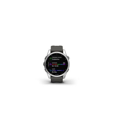 image Garmin - fenix 7S - Montres GPS multisports connectée haute performance - Chaque jour, un nouveau défi - Silver avec bracelet gris - Boitier 42 mm