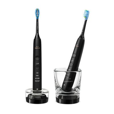 image Philips Sonicare DiamondClean 9000 – Lot de 2 brosses à dents électriques connectées pour une meilleure hygiène des dents et des gencives, Noir & Noir (modèle HX9914/54)