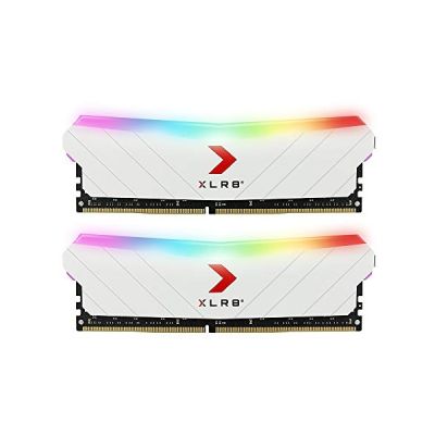 image PNY Kit de Modules Mémoire RAM pour Ordinateur de Bureau 16GB (2x8GB) XLR8 Gaming Epic-X RGB DDR4 3600MHz - Blanc Edition