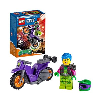 image LEGO 60296 City Stuntz La Moto De Cascade Roue Arrière À Rétrofriction avec Minifigure Cascadeur, Jouet pour Enfants Dès 5 Ans