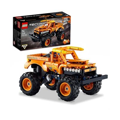 LEGO 42135 Technic Monter Jam El Toro Loco, Jouet de Voiture, 2 en 1, Truck et Véhicule Tout-Terrain, avec Rétrofriction, Garçons et Filles dès 7 Ans