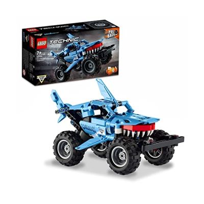 image LEGO 42134 Technic Monster Jam Megalodon, Jouet de Voiture, 2 en 1, Truck et Low Racer Lusca, Véhicule à Rétrofriction, pour Garçons et Filles