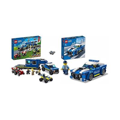 LEGO 60315 City Le Camion de Commandement Mobile de la Police, Jouet de Remorque avec Tracteur, Figurines Policiers, Cadeau Nöel Garcons, Filles 6 Ans