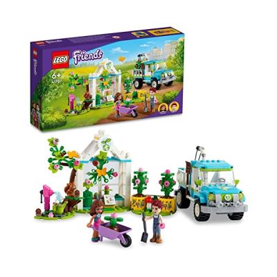 LEGO 41707 Friends Le Camion Planteur d’Arbres, Jouet de Construction Voiture, avec Figurines d'animaux, Jardinage pour Filles et Garçons Dès 6 Ans