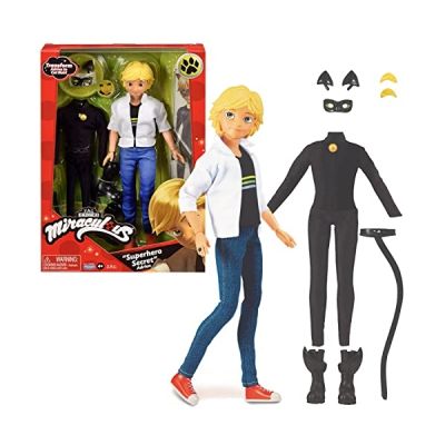 image Bandai - Miraculous - Poupée Miraculous Chat Noir et Adrien - Poupée Mannequin 26 cm - 2 Tenues incluses - Jouet Miraculous - Poupée articulée - Licence Officielle - Jouet Enfant 4 Ans et + - P50356