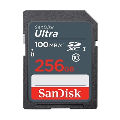 image SanDisk Ultra 256GB SDXC Memory Card, up to 100MB/s, Class 10, Black/Grey