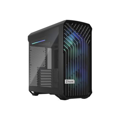 image Fractal Design Torrent Compact RGB Black - Light Tint Tempered Glass Side Panels - Open Grille for Maximum air Intake - Two 180mm RGB PWM Fans Included - Type C - ATX Airflow Mid Tower PC Gaming Case