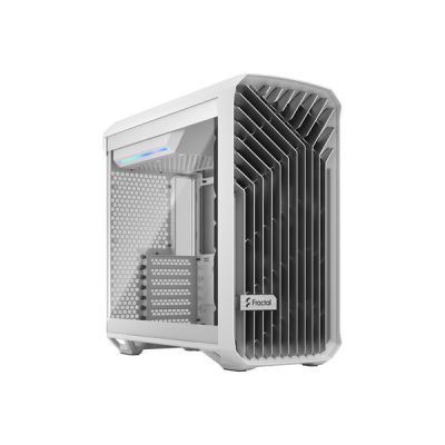image Fractal Design Torrent Compact White - Clear Tint Tempered Glass Side Panel - Open Grille for Maximum air Intake - Two 180mm PWM Fans Included - Type C - ATX Airflow Mid Tower PC Gaming Case