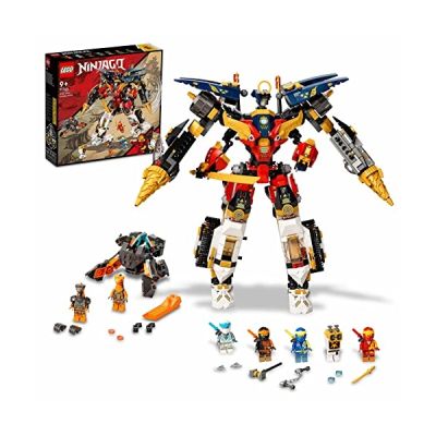 image LEGO 71765 Ninjago Le Robot Ultra Combo Ninja 4 en 1, Jouet Voiture, Jet, Tank et 7 Minifigures pour Enfants +9 Ans avec bannière de Mission à Collectionner