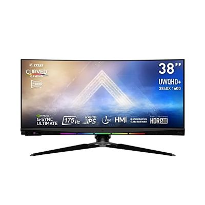 MSI Optix MEG381CQR Plus Écran Gaming Incurvé 37,5" UWQHD+ - Dalle Rapid IPS 2300R, 3840x1600, 175Hz / 1ms, G-Sync Ultimate, DisplayHDR 600, 21:9 - DisplayPort 1.4a, HDMI 2.0b, USB 3.0