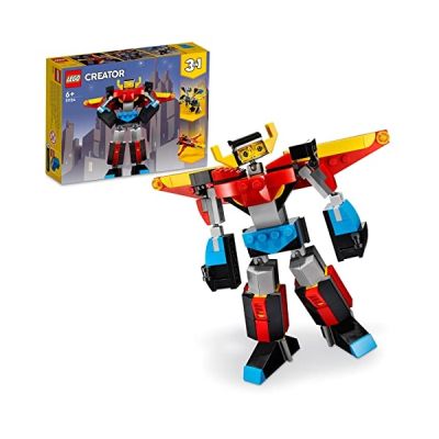 image LEGO 31124 Creator 3 en 1 Le Super Robot, Se Transforme en Dragon et en Avion à Réaction, Jouet de Construction Créatif pour Les Enfants de 7 Ans et Plus