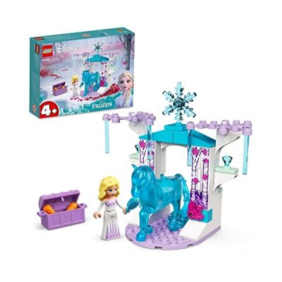 LEGO 43209 Disney Elsa Et L’Écurie De Glace De Nokk, Jouet de la Reine des Neiges à Construire, avec Mini-Poupées et Figurine de Cheval
