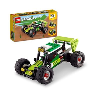 image LEGO 31123 Creator 3 en 1 Le Buggy Tout-Terrain, Chargeuse-Pelleteuse, VTT Jouet pour Les Enfants, Ensemble de 3 Véhicules de Construction