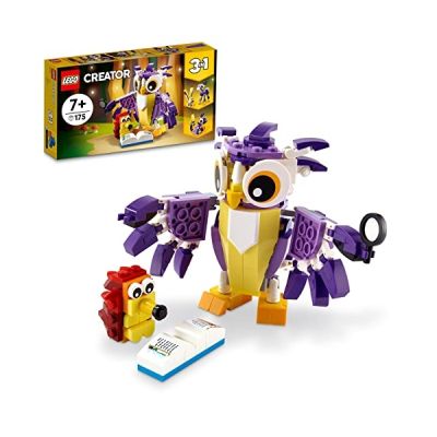 image LEGO 31125 Creator 3 en 1 Fabuleuses Créatures De La Forêt, Jouet de Figurines d'animaux & Creator 3-en-1 Le Dragon Rouge, Jouet avec 3 Figurines d'animaux, Dont Un Dragon Rouge