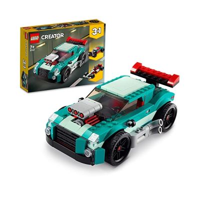 image LEGO 31127 Creator 3 en 1 Le Bolide De Rue, Jouet de Voiture, Modèles Sport ou Hot Rod, Construction de Véhicules Modèle Réduit, pour Garçons et Filles