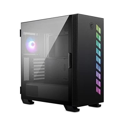 MSI MAG VAMPIRIC 300R Boîtier PC de Gaming pour Tour Moyenne Noir 1 Ventilateur ARGB 120 mm synchronisation lumière Mystique USB Type-C Panneau en Verre trempé E-ATX, ATX, mATX, Mini-ITX
