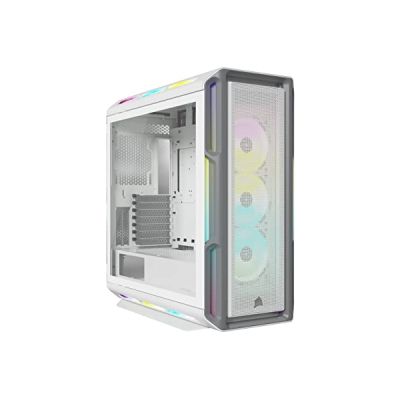 Corsair Boîtier Moyen-Tour connecté en Verre trempé iCUE 5000T RGB Blanc