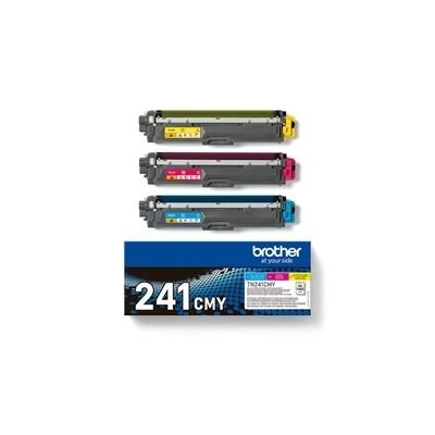 Brother | TN241CMY | Lot de 3 TN241 / 1 Cyan, 1 Magenta, 1 Jaune | Cartouche de Toner Original | Pack Couleur | Norme ISO jusqu'à 3 x 1400 Pages