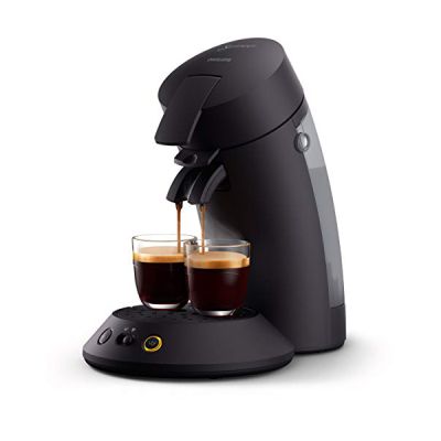 image Philips SENSEO Original Plus Machine à café à dosettes, Crema Plus, Sélecteur d'intensité Technologie Booster d'arômes, Produit vert, Noir intense (CSA210/61)