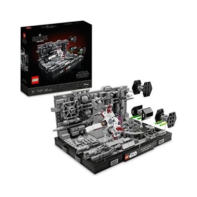 LEGO 75329 Star Wars Diorama de la Poursuite dans Les Tranchées de l’Étoile de la Mort, Maquette à Construire pour Adulte, avec X-Wing et Chasseur TIE