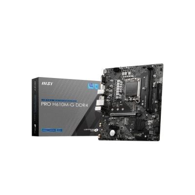 image MSI PRO H610M-G DDR4 Carte mère, Micro-ATX - Pour processeur Intel de 14e, 13e et 12e gén., LGA 1700 - DDR5 Memory Boost 3200MHz/MAX, PCIe 4.0 x16, M.2 Gen3