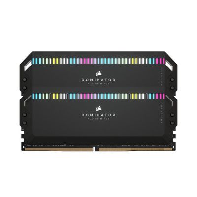 image CORSAIR DOMINATOR PLATINUM RGB DDR5 RAM 32Go (2x16Go) 5600MHz CL36 Intel XMP Compatible iCUE Mémoire d'Ordinateur - Noir (CMT32GX5M2B5600C36)