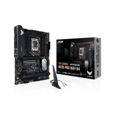 image ASUS TUF GAMING H670-PRO WIFI D4 – Carte mère gaming Intel H670 LGA 1700 ATX (PCIe 5.0, 4 x PCIe 4.0, M.2, 14+1 DrMOS, Intel 2.5Gb Ethernet, DisplayPort, HDMI, USB 3.2 Gen 1 Type-C, Aura Sync RGB)