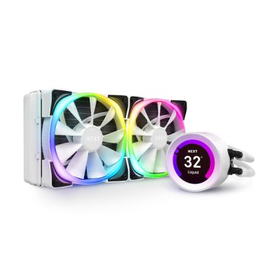 image NZXT Kraken Z53 RGB 240mm - RL-KRZ53-RW - AIO RGB CPU Liquid Cooler - Customizable LCD Display - Improved Pump - RGB Connector - Aer RGB 2 120mm Radiator Fans (2 Included) - Pour Ordinateur White