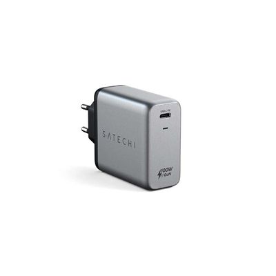 image Satechi 100W USB C Wall Charger - Puissant GaN Tech - Compatible avec 2021 MacBook Pro M1, 2020 MacBook Air, 2022 iPad Air M1, 2021 iPad Pro M1, iPhone 14 Pro Max / 14 Pro / 14/14 Plus (UE)