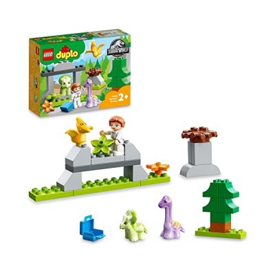 image LEGO 10938 Duplo La Nurserie des Dinosaure, Jouet avec Figurines Tricératops, Ptéranodon et Brachiosaure, Cadeau Dino, pour Enfants de 2 Ans et Plus