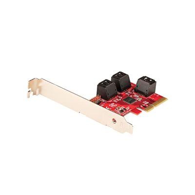 image StarTech.com Carte PCI Express SATA 6 ports - Contrôleur PCIe SATA - ASM1166 Non-Raid - Convertisseur PCI Express 3.0 vers SATA - Connecteurs Empilés - Carte d'Extension SATA (6P6G-PCIE-SATA-CARD)