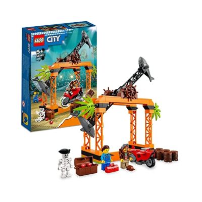 LEGO 60342 City Stuntz Le Défi de Cascade : l’Attaque des Requins, Jouet Aventure de Moto Stunt pour Garçons et Filles de 5 Ans et Plus, Idée Cadeau