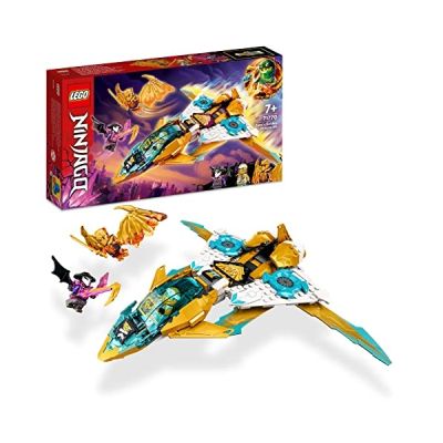 image LEGO 71770 NINJAGO Le Jet Dragon d’Or de Zane, Ensemble avec Jouet d'Avion et Figurines de la Série TV Cristallisés, pour Garçons et Filles dès 7 Ans