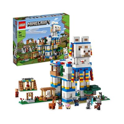 image LEGO 21188 Minecraft Le Village Lama, Jouet de Maison, avec Figurines de Villageois, Illageois, Mouton et Épée en Diamant, Idée Cadeau Anniversaire pour Enfants, Garçons et Filles