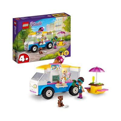 LEGO 41715 Friends Le Camion de Glaces, Jouet à Construire avec Figurines Chien, Véhicule et Mini-Poupées Dash et Andrea, pour Enfants 4 Ans et Plus