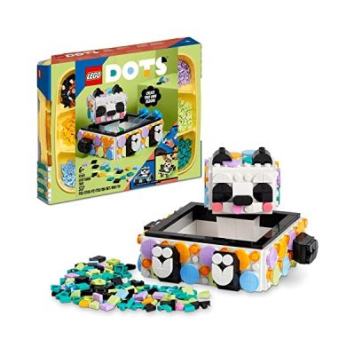 image LEGO 41959 Dots Le Vide-Poche Panda, Jouet avec Boîte de Rangement et Décoration pour Chambre ou Bureau d'enfants de 6 Ans et Plus, Cadeau Personnalisé