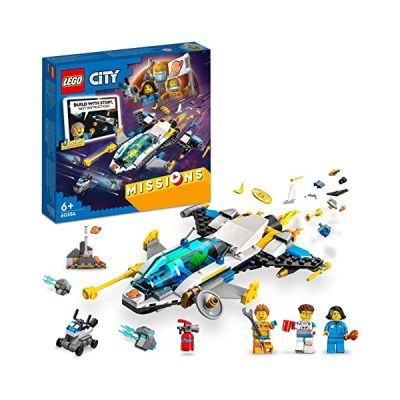 LEGO 60354 City Missions d’Exploration Spatiale sur Mars, Jouet de Construction Interactif avec Vaisseau Spatial et Planète Rover, pour Enfants de 6 Ans