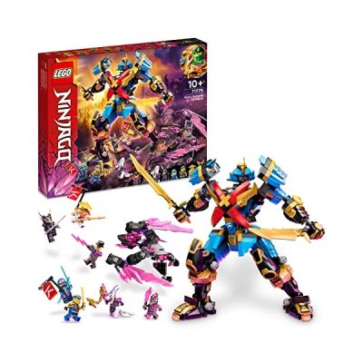 image LEGO 71775 Ninjago Le Robot Samouraï X de NYA, Figurine avec Minifigures Lloyd, Kai et Zane, Jouet pour Enfants de 9 Ans et Plus, Série TV Cristallisés