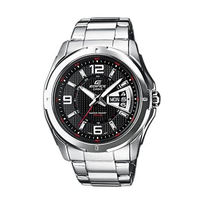 image Casio Edifice Homme Analogique Quartz Montre avec Bracelet en Acier Inoxydable EF-129D-1AVEF