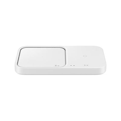 image Samsung Chargeur Pad Induction sans Fil Duo 15W Blanc, Charge Rapide, Version FR (Chargeur et câble Non Inclus)