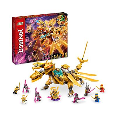 image LEGO 71774 Ninjago L’Ultra Dragon d’Or de Lloyd: Set Ninja, Jeux créatifs, Jouet avec Figurines Kai et Zane, Cadeau Garçons et Filles