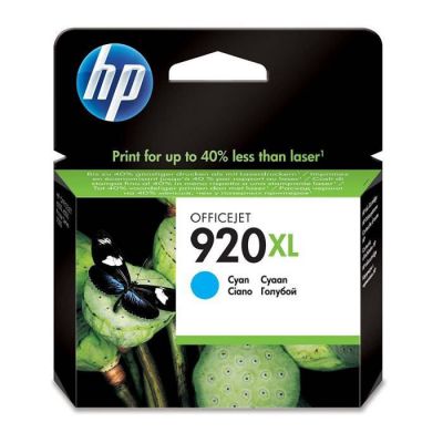 image HP 920XL Cartouche d'Encre Cyan Grande Capacité Authentique pour HP OfficeJet 6000/6500/7000/7500 (CD972AE)
