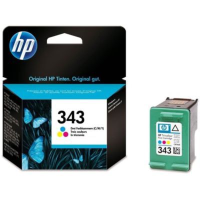 image HP 343 Cartouche d'Encre Trois Couleurs (cyan, magenta, jaune) Authentique, pour HP Photosmart 2570/C3170 et HP PSC 1510/1600 (C8766EE)